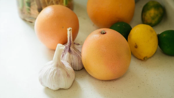 Oranges, lemons, limes, and garlic
